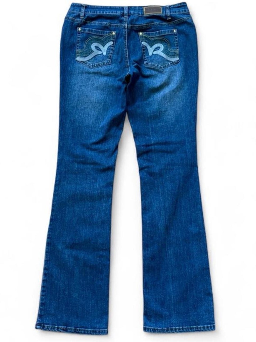 Y2K Rocawear low rise bootcut stretch jeans with embroidered back pockets